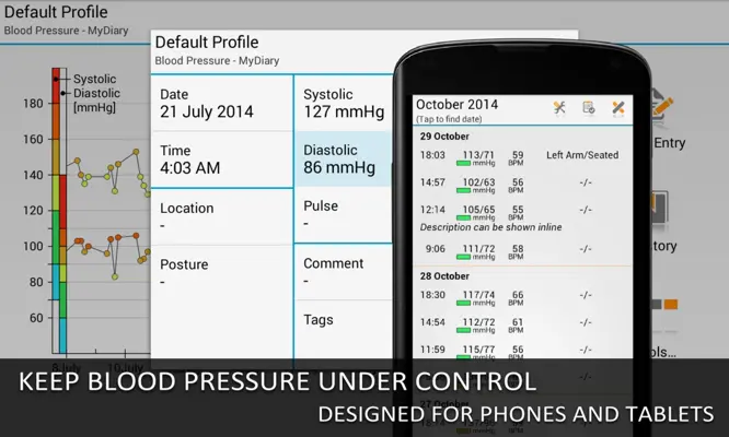 Blood Pressure - MyDiary android App screenshot 0